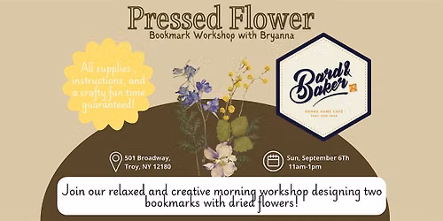 Pressed Flower Bookmark workshop