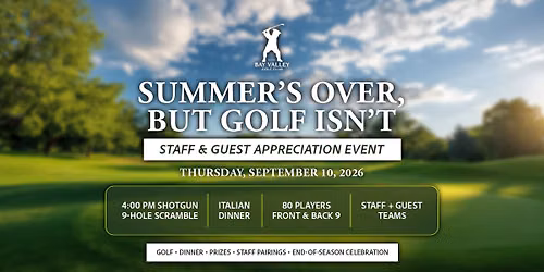 Summer's Over, But Golf Isn't - Appreciation Event