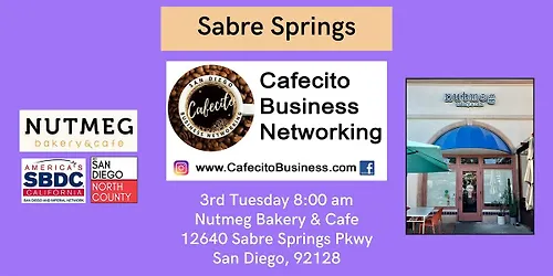 Cafecito Business Networking Sabre Springs - 3rd Tuesday Oct