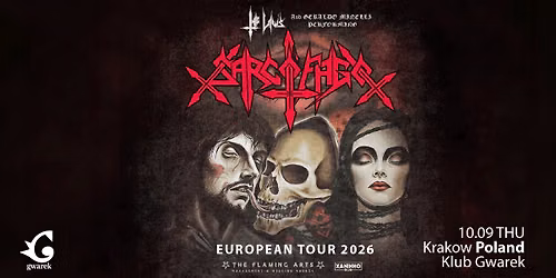 The Laws playing SARCOFAGO \u201cEuropean Tour 2026" | 10\/09\/2026 | Krak\u00f3w, Klub Gwarek