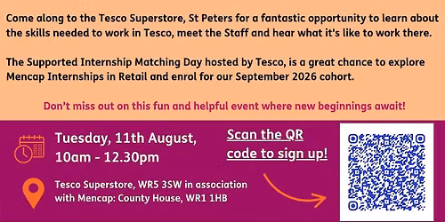 Mencap Supported Internship Matching Day with Tesco Superstore, St Peters