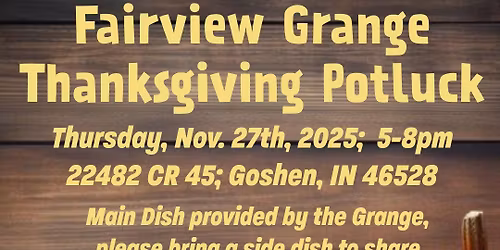 Thanksgiving Dinner at Fairview Grange 