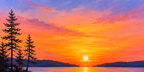 \ud83c\udfa8 Acrylic Art Class: Muskoka Sunset on the Lake \ud83c\udf05