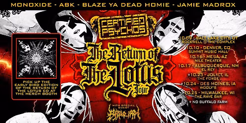 Twiztid - Certified Psychos "The Return of the Lotus" Tour