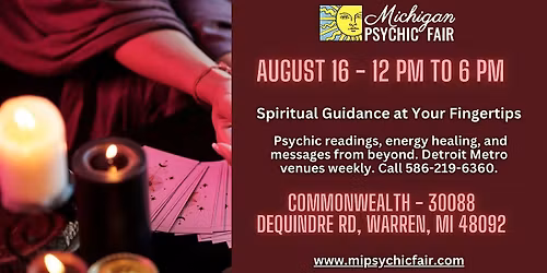Michigan Psychic Fair at the Commonwealth Club in Warren, MI
