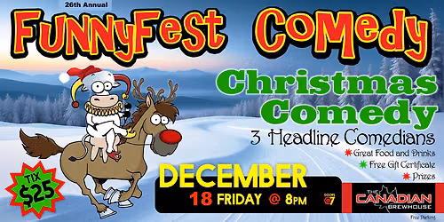 CHRISTMAS COMEDY Party SHOW - Friday, December 18 @ 8 PM - Calgary \/ YYC