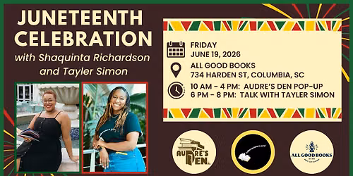 Juneteenth Event: Pop-Up with Audre's Den + Author Talk with Taylor Simon