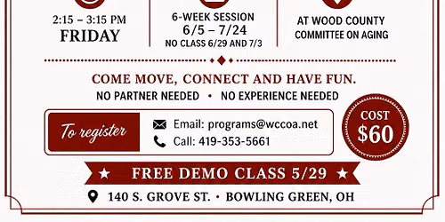 Latin Dance Classes for the 50+ Community - 6 Class Series