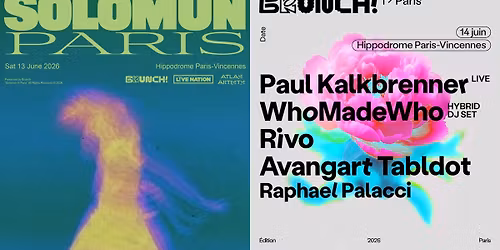 Brunch Electronik Paris 2026 w\/ Solomun, Paul Kalkbrenner, WhoMadeWho, Rivo & more