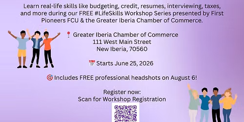 #LifeSkills Workshop for young adults in Iberia Parish