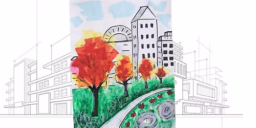 Cityscape Architecture Design \u2013 Kids Mixed Media Art Class