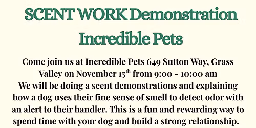 K9 Scent Demonstration At Incredible Pets