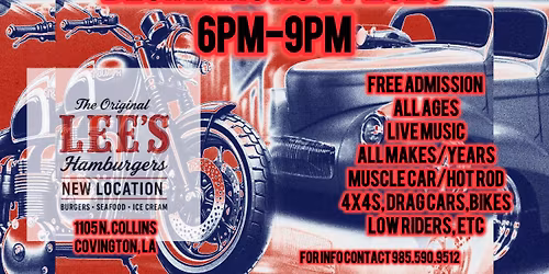 Lees Hamburgers Covington Hot Rods n Rock n Roll Cruise Night