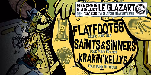 Flatfoot 56 + Krakin' Kellys + Saints & Sinners @Glazart