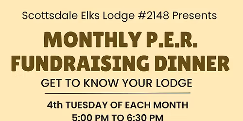 Monthly P.E.R Fundraising Dinner