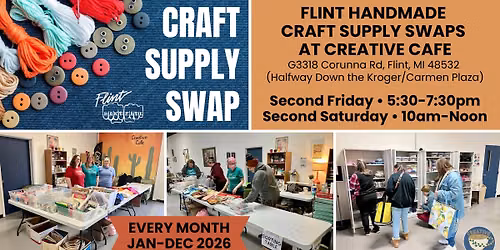INDOOR Craft Supply Swaps at Creative Cafe - Second Saturday Morning of the Month
