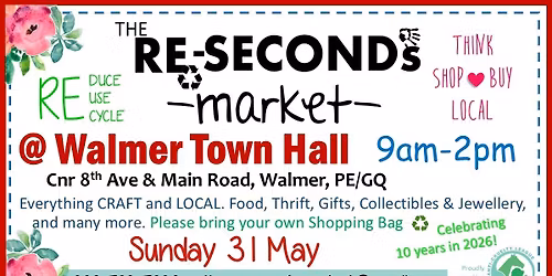 SUNDAY 31 May 2026 - Re-Seconds Market @ Walmer Town Hall