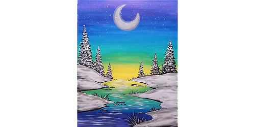 Frosty Silver Moon - Paint and Sip in Tyler | Classpop!\u2122