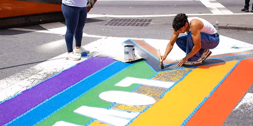 Rainbow Crosswalk Painting