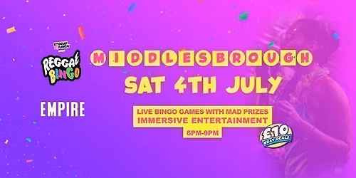 Reggae Bingo - Middlesborough - Sat 4th July