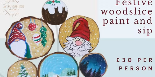 Festive Wood Slice Paint and Sip