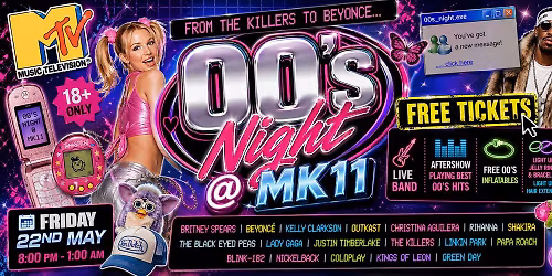 00's Night @ MK11 - Live Band playing 00's Hits | Free 00's Assessories | Free Entry