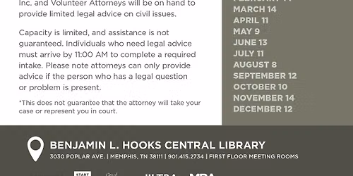 Second Saturday Legal Advice Clinic