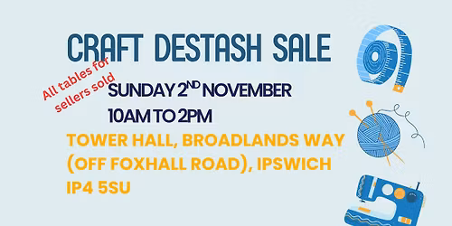 Craft Detash Sale - Sunday 2nd November 10am to 2pm