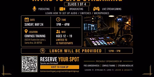 Intro to Live Streaming- Free Workshop for Teens