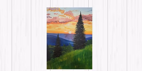 Blue Ridge Mountains in the Meadow Sip and Paint Class