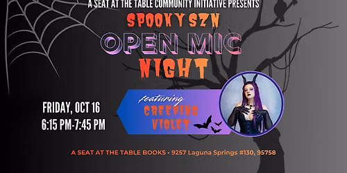 Spooky Szn Open Mic Night at the Bookstore w\/ Creeping Violet