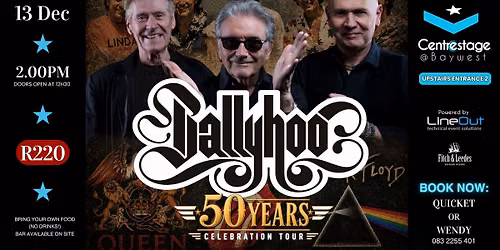 BALLYHOO- 50 Years Celebration Tour. Sun,13 December 2026 - 14:00 at Centrestage@Baywest