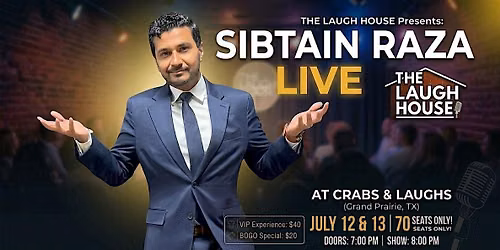 The LAUGH HOUSE Comedy Show: Sib Raza LIVE at Crabs & Laughs