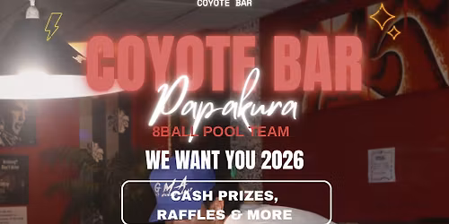 Coyote Bar Papakura, 8 Ball Tournament