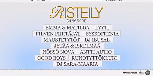 Risteily -risteily 21.-22.3.2026 Helsingist\u00e4 Victoria I:ll\u00e4