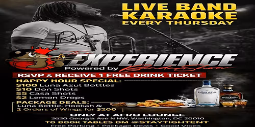 Live Band Karaoke Thursdays at Afro Lounge DC | The Experience Band