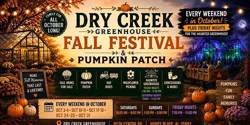 \ud83c\udf83 Dry Creek Greenhouse Fall Festival & Pumpkin Patch \ud83c\udf83