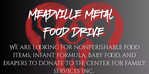 Meadville Metal Food Drive with Anam Cara, From the Fallout and Myconaut 