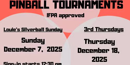 Stern Army-Louie's Silverball Sunday Monthly- December