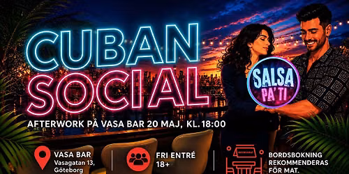 Bienvenidos a Salsa Pa\u2019 Ti Afterwork p\u00e5 Vasa Bar (Fri entr\u00e9)