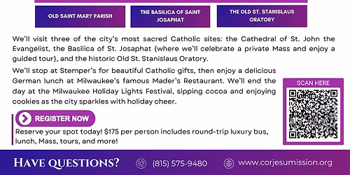 Milwaukee\u2019s Holy Sites & Holiday Lights Pilgrimage with Fr. Jerome Koutnik