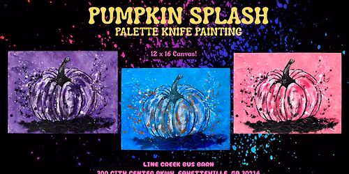 Pumpkin Splash - Palette Knife Painting