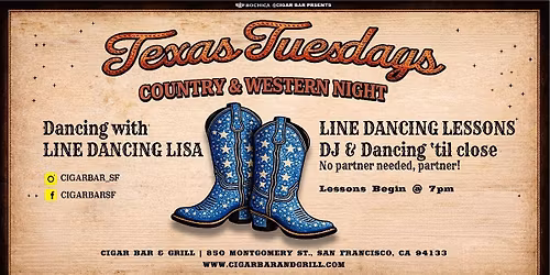 Texas Tuesdays - Dancing with Line Dancing Lisa - Tuesday, June 30, 2026