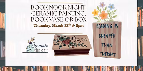 Book Nook NIght: Ceramic Book Vase or Box