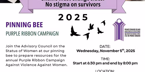 Purple Ribbon Pinning Bee