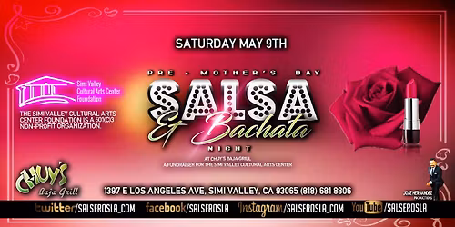 \ud83d\udd25 PRE-MOTHERS DAY SALSA DANCE NIGHT \u2013 SATURDAY, MAY 9 \ud83d\udd25 \ud83d\udc83\ud83c\udf2e DINE \u2022 DANCE \u2022 SUPPORT THE ARTS 