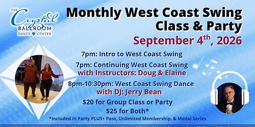 Monthly West Coast Swing Class & Party