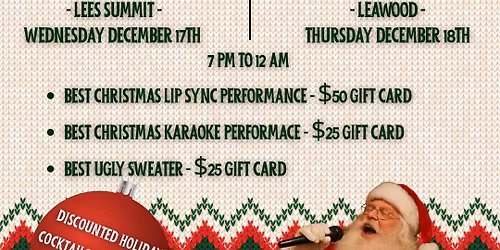 LEE'S SUMMIT- Ugly Sweater Christmas Karaoke - Iron Horse Bar & Grill