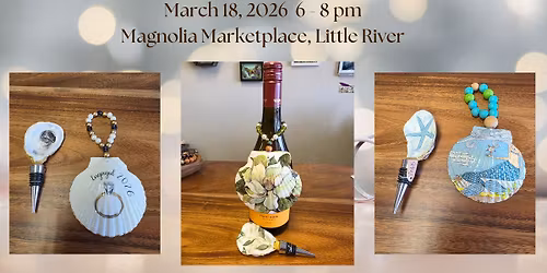 Oyster Shell Wine Stopper and Scallop Shell Bottle Charm Workshop $45