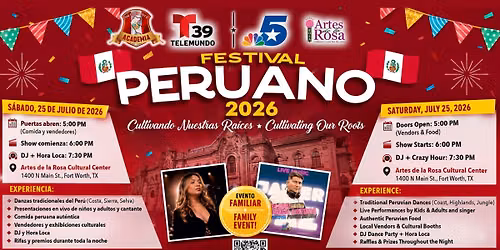 Peruvian Festival 2026 "Cultivating Our Roots"